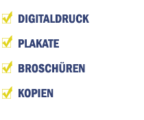 Digitaldruck Plakate Broschüren Kopien